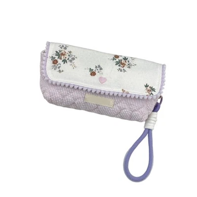 Flower Print Pen Bag with Lanyard Large Compartment Pencil Case for Women Girl - Image 1 of 4