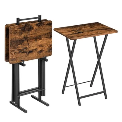 HOOBRO Bandeja TV Plegable Bandejas de Mesa para Comer Juego de 4 con Soporte Mesas de Cena Foto 1 de 4