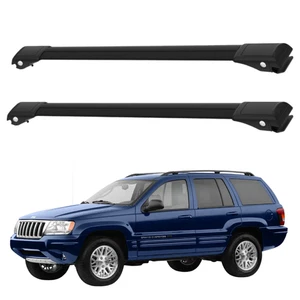 Barras transversales de techo bloqueables para Jeep Grand Cherokee WJ 1999-2005 negras 2 piezas - Imagen 1 de 15