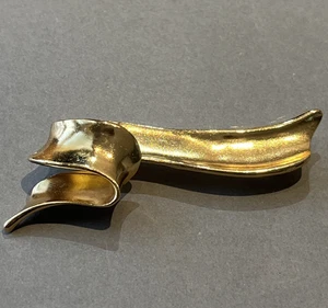 Vintage Avon Brosche goldenes Band poliert goldfarben Metall Anstecknadel 3,25 Zoll - Bild 1 von 18
