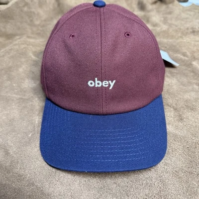 Boné/chapéu ajustável Obey 2 tons 6 painéis Snapback novo com etiquetas - Imagem 1 de 4