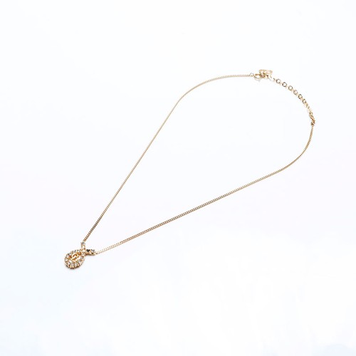 Collana Christian Dior Vintage CD Logo Strass Oro WS10160