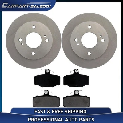 Rear Disc Brake Rotors + Brake Pads Kit fits 2001 2002 2003 2004 Nissan Almera - Image 1 of 4
