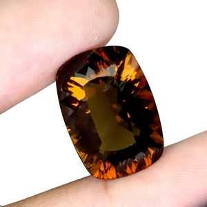 Antigua piedra preciosa de cuarzo coñac natural sin calentar corte cóncavo de 8,75 quilates 16 x 11,5 mm mm - Imagen 1 de 14