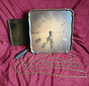 VINTAGE WOODEN & BRASS HERMLE WALL CLOCK RESTORATION PROJECT GERMANY INCOMPLETE  - Picture 1 of 22