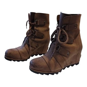 Bota Sorel Joan of Arctic cuña media gris niebla oscuro topo para mujer 7,5 suelas - Imagen 1 de 7