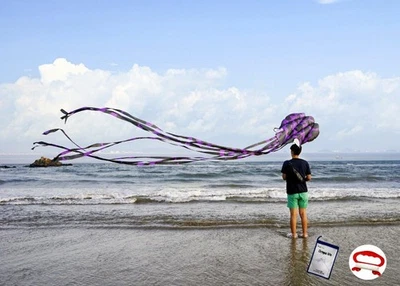 Kizh Kite Octopus Large Frameless Soft Parafoil Kites 157 Inchs 28", Purple  - Image 1 of 4