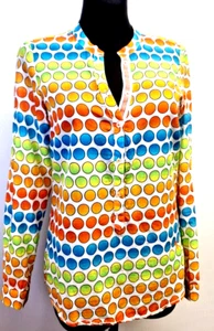 EMILY VAN DEN BERGH shirt long sleeves polka dot women's 38 blouse tunic top 19 - Picture 1 of 11