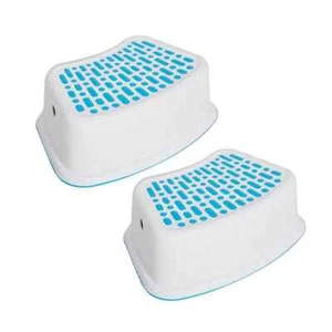 5.12 in. Blue Lightweight Anti-Slip Plastic Toilet Stools Step Stools for Potty - Picture 1 of 8