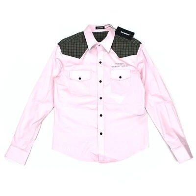 NWT $835 Raf Simons Joy Division Button Down Western Shirt Pink Men 48 AUTHENTIC - Image 1 of 4