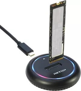 M.2 NVMe SSD to USB C Docking Station 10Gb w/ RGB, for M Key and B+M Key - Picture 1 of 6