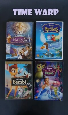 DISNEY DVD LOT OF 4 PRINCESS AND THE FROG BAMBI NARNIA DAWN TREADER RESCUERS - Image 1 of 4