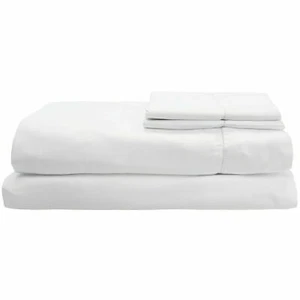Sferra Matteo White Twin Sheet Set Solid 100% Cotton Sateen Italy NEW - Picture 1 of 3