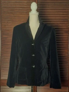 Blazer de terciopelo negro Nine & Company talla 10 - Imagen 1 de 6