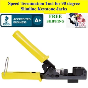 Speed Termination Tool for 90 degree Slimline Keystone Jacks CAT5E CAT6 CAT6A - Picture 1 of 6