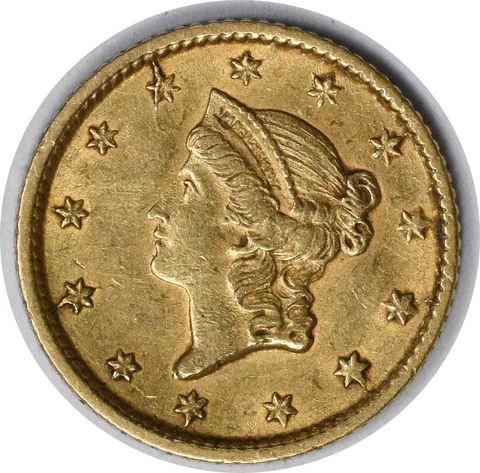 1854 $1 Gold Type 1 AU Uncertified #344 Cover