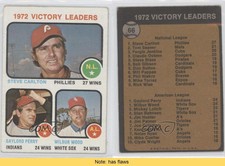 1973 Topps League Leaders Steve Carlton Gaylord Perry Wilbur Wood #66 HOF