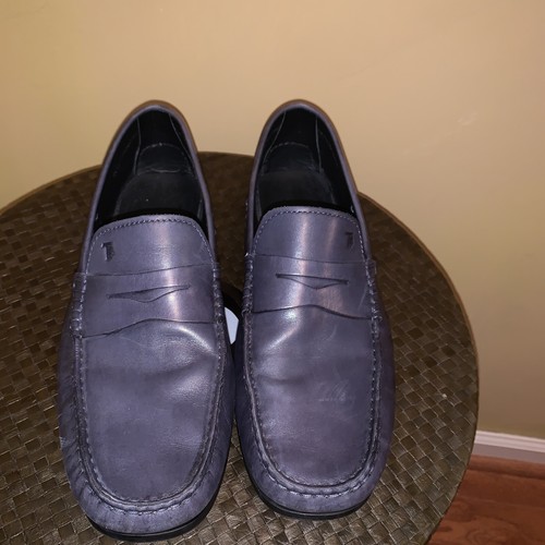 Tod’s ~ Mocassini da uomo in pelle grigio scarpe eleganti mocassino da guida taglia 8 5