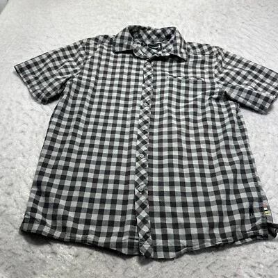Smartwool Everyday Exploration Button Shirt Black White Plaid Mens Size Medium M - Image 1 of 4