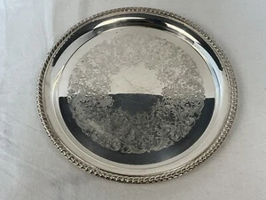 Vintage Wm Rogers 12 Zoll SERVIERTABLETT 171 versilbert Schnörkel ISTZUSTAND Kratzer - Bild 1 von 14