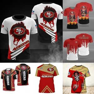 San Francisco 49ers Men's T Shirt Sports Shirt Casual Short Sleeve Tee Tops Gift