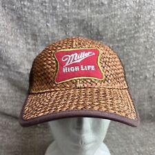 Miller High Life Hat Straw Tan Color and Red Trucker Beer Brewing Vintage