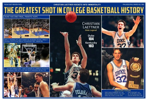 Christian Laettner Nails the Greatest Shot in College Basketball History Poster Cover