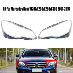 For Mercedes Benz W207/E200/E250/E300 14-16 Headlight Headlamp Lens Cover Pair