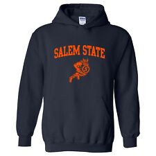 Salem State University Viking Arch Logo Hooded Sweatshirt - Navy
