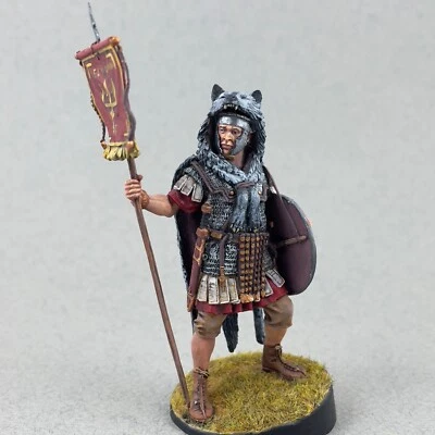 Figura Vexillarius romana 54 mm 1/32, Legio I Adiutrix, miniatura de hojalata pintada Foto 1 de 4