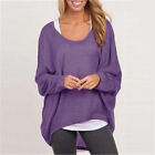Womens Jumper Oversized Ladies Casual Tops Baggy Blouse Sweater Batwing Sleeve