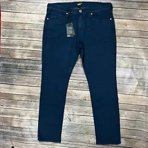 NEW Paige Federal Slim Straight Transcend Stretch Denim 35x33 Mens Blue NWT - Picture 1 of 12