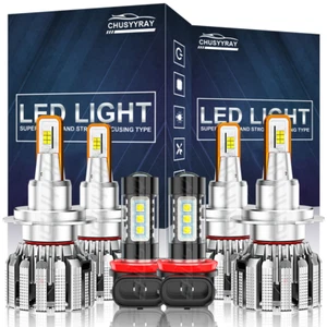For Mercedes-Benz E350 E320 E550 -6x 6000K LED Headlight + Fog Light Bulbs KIT - Bild 1 von 12