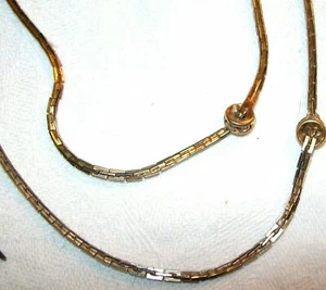 Vintage chain rhinestone details gold colored 30" long - Picture 1 of 7