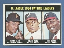 1967 Topps National League 1966 Batting Leaders M. Alou / F Alou / Carty #240