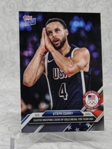 2024 Topps NOW Olympics - Steph Curry #27 Team USA Basketball Gold Medal - Picture 1 of 2