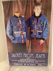 JACKET FROM JEANS IJ445 Indygo Junction Inc. Designed by Pat Koltz Size S-XL NEW - Picture 1 of 2