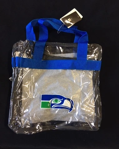 Seattle Seahawks Retro Throwback CLEAR Messenger Tote Bag Purse Game Security Cover