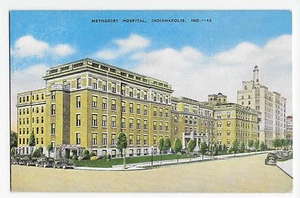 Indianapolis Indiana Methodist Hospital IN Linen Vintage Postcard - Picture 1 of 2