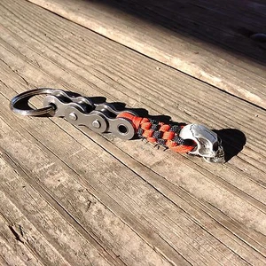 HARLEY DAVIDSON COLOR PARACORD WILLIE G MOTORRAD SCHLÜSSELANHÄNGER MASSIV ZINN SKULL - Bild 1 von 7