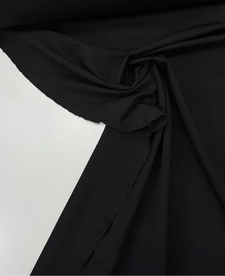 Italian Black Viscose Knit Headset Fabric  - Image 1 of 3