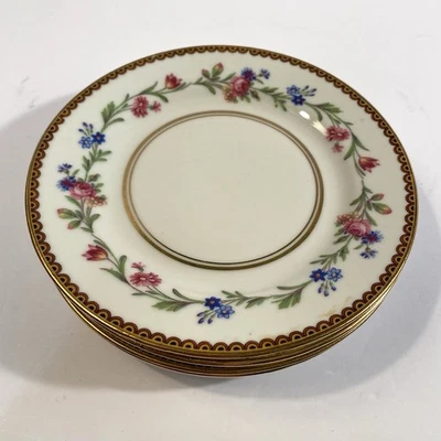 Raynaud Limoges Франция Страна Цветы 4 Тарелки для Хлеба и Масла Фарфоровый Китай - Изображение 1 из 4