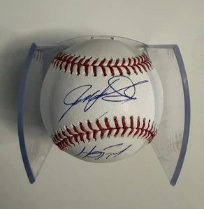Ivan Rodriguez Texas Rangers Autographed Baseball Inscribed HOF 17 Pudge JSA COA - Picture 1 of 2