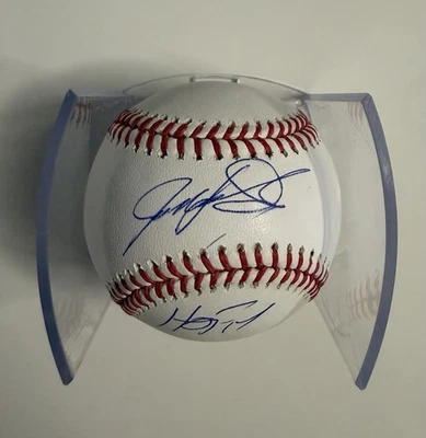 Ivan Rodriguez Texas Rangers Autographed Baseball Inscribed HOF 17 Pudge JSA COA - Image 1 of 2