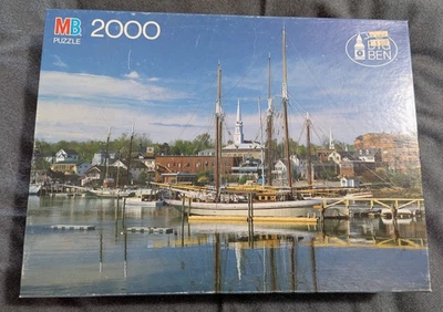 Milton Bradley 1987 Big Ben 2000 штук Пазл Camden Maine В комплекте - Изображение 1 из 4