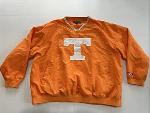 Tennessee Volunteers Pullover Mens XXL 2XL Windbreaker Jacket Orange V-Neck VTG - Picture 1 of 16