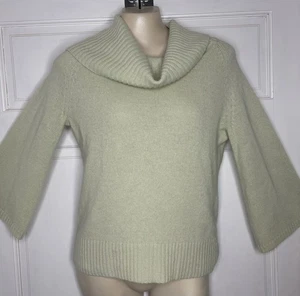 Pria Lambswool Angora Cowl Neck 3/4 Sleeve Sweater Size Medium Mint Green Color - Picture 1 of 12