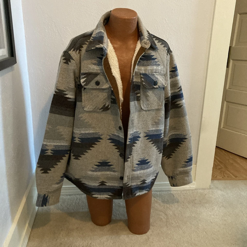 NWT Jachs Mens Wool Blend Quilted Fleece Lined Shacket Aztec Jacket Coat Size XL - Image 1 of 1