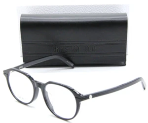 NEW CHRISTIAN DIOR DIORESSENTIALO R2F 1000 SHINY BLACK AUTHENTC EYEGLASSES 53-18 - Picture 1 of 4