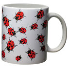 Ladybugs White Ceramic Mug